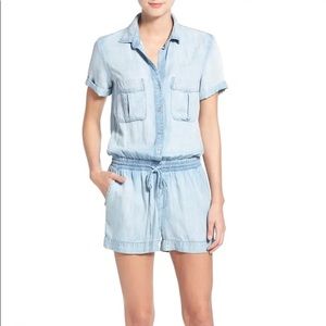 NWOT Blue Short Sleeve Utility Romper
